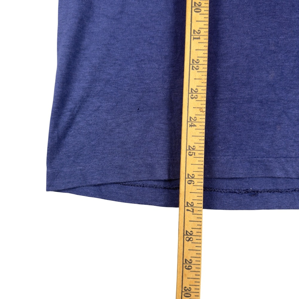 Vtg 80s Christian Jesus Graphic T Shirt Men's M Blue Single Stitch Religious Tee - Picture 7 of 8